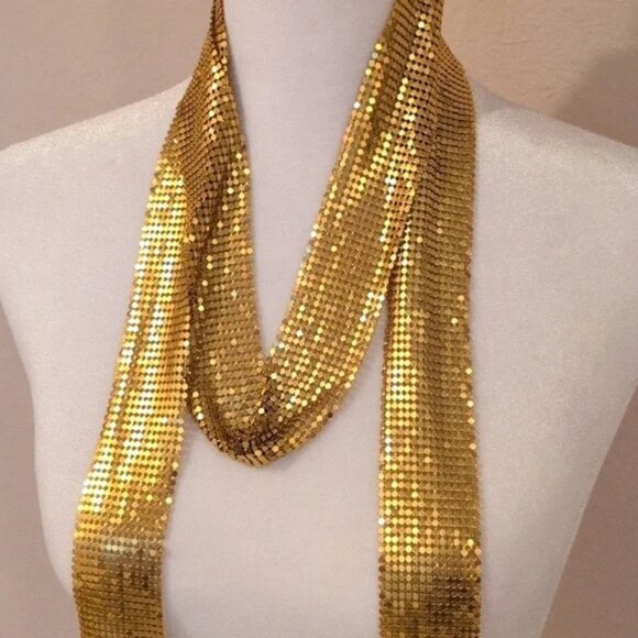 Nine West Gold Necklace/Belt with chain pierced earrings 70s. - Picture 11 of 11